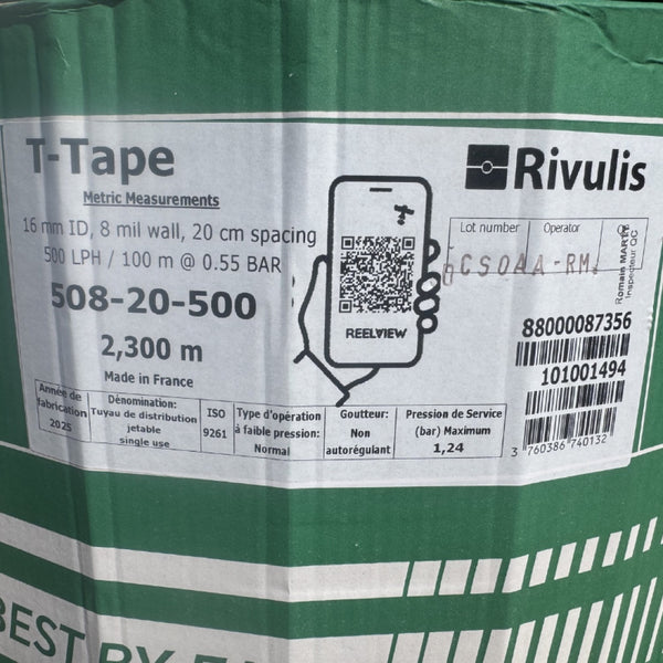 Taśma kroplująca T-TAPE Rivulis Ø  16 508-20-500 2300m