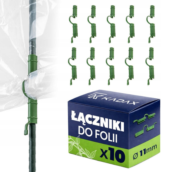 Klipsy do folii ogrodowej 11 mm, zestaw 10 sztuk