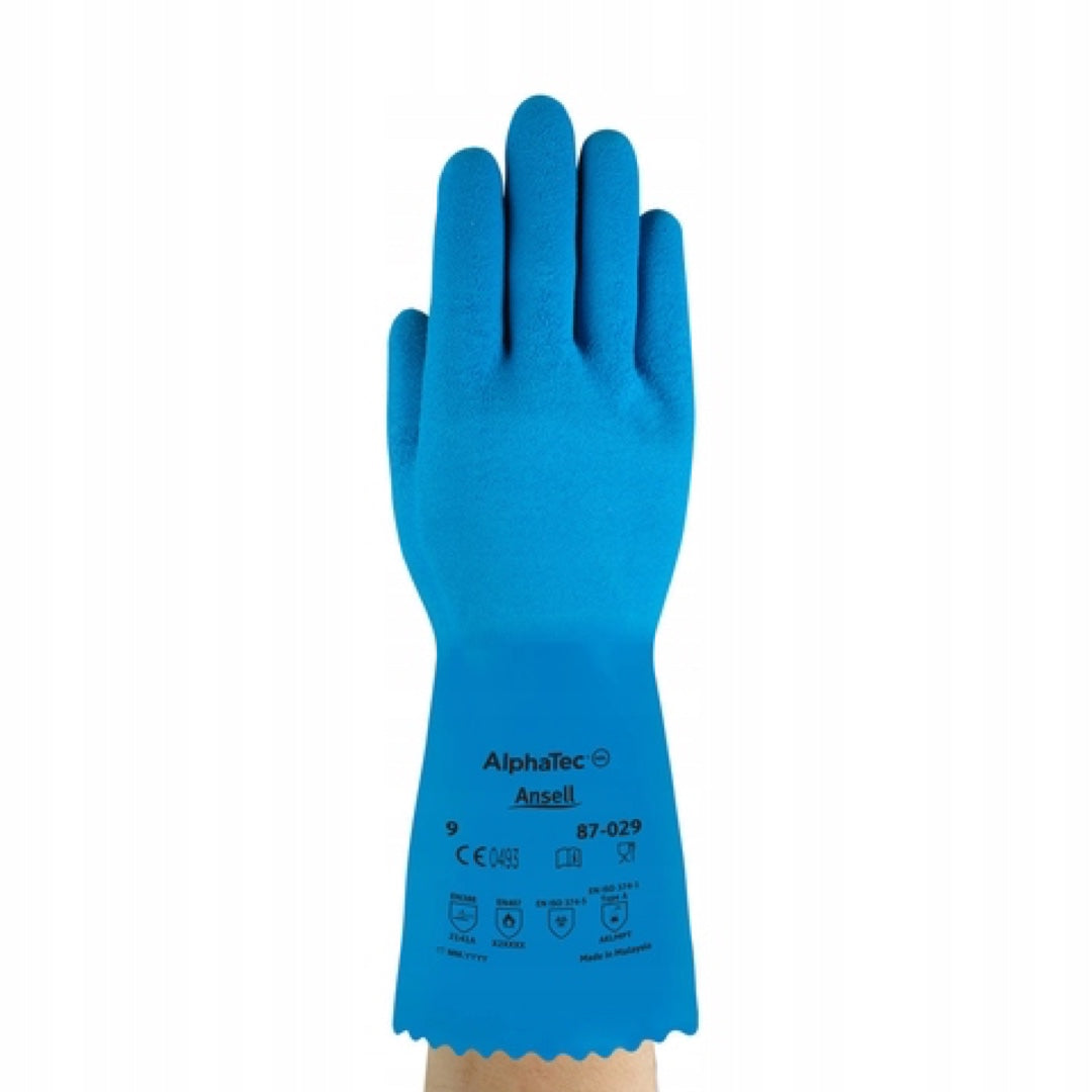 Rękawice chemoodporne Ansell AlphaTec 87-029 z naturalnej gumy