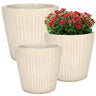 Donica ceramiczna szkliwiona Cermax 4999, krem, 3 rozmiary