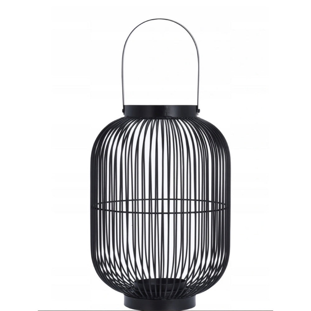 Lampion metalowy Bissau 19 x 19 x 30 cm, czarny