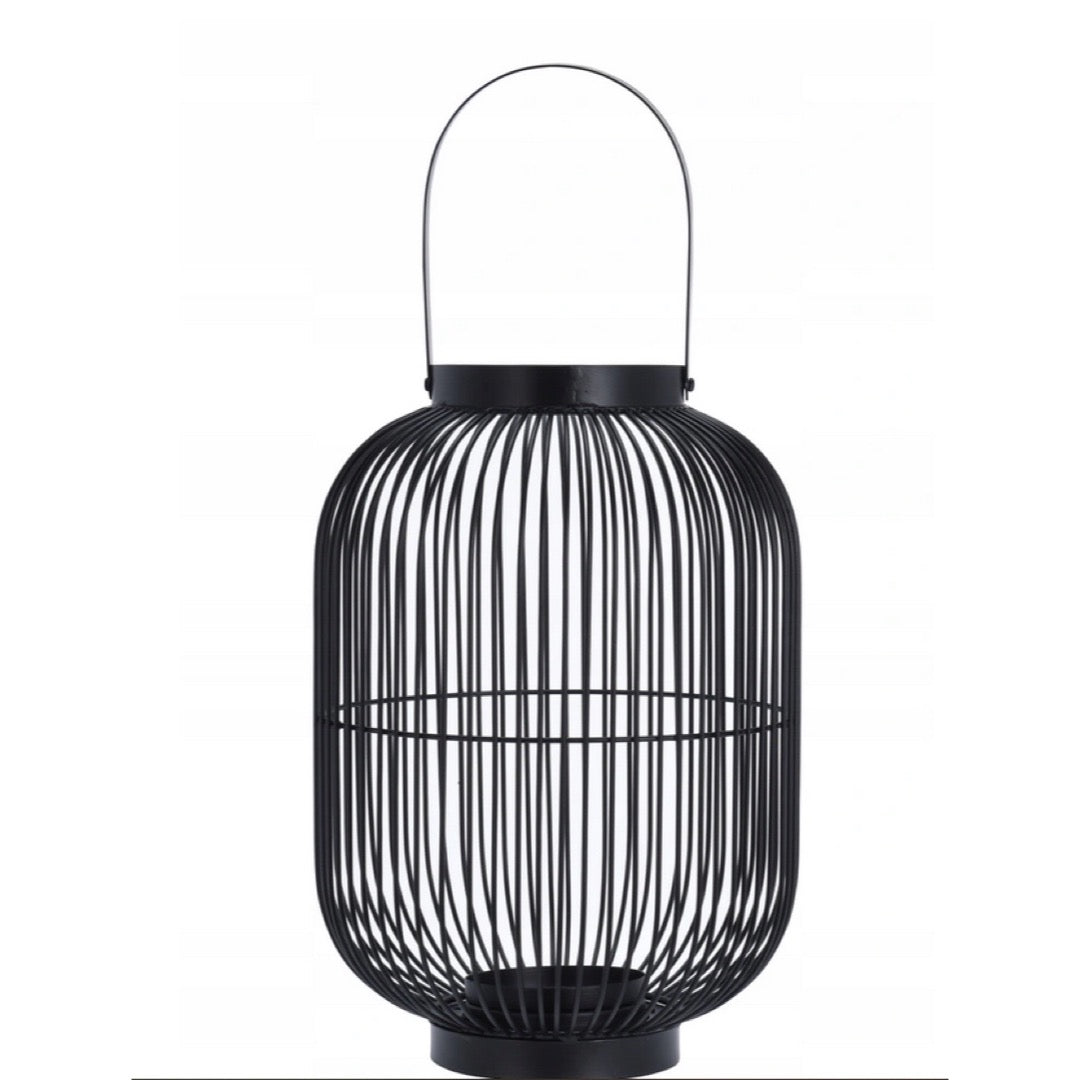 Lampion metalowy Bissau 19 x 19 x 30 cm, czarny