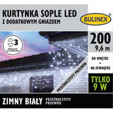 Kurtyna LED sople Bulinex, 200 diod, 9,6 m, zimny biały
