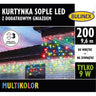 Kurtynka LED sople 200 diod Bulinex, 9,6 m, multikolor, opakowanie