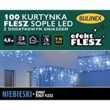 Kurtynka LED sople z fleszem, 100 i 200 diod, do wnętrz i na zewnątrz