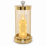 Lampion Glamour ze szklaną tubą, wersja złota