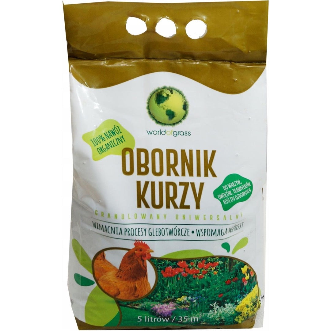 Obornik kurzy granulowany, nawóz organiczny, opakowanie 5 l (3,5 kg)