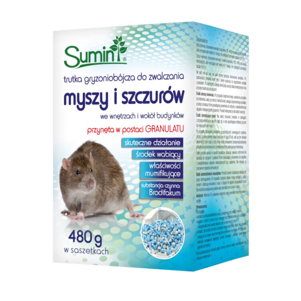 Sumin granulat na myszy i szczury, 4 saszetki po 120 g, opakowanie 480 g