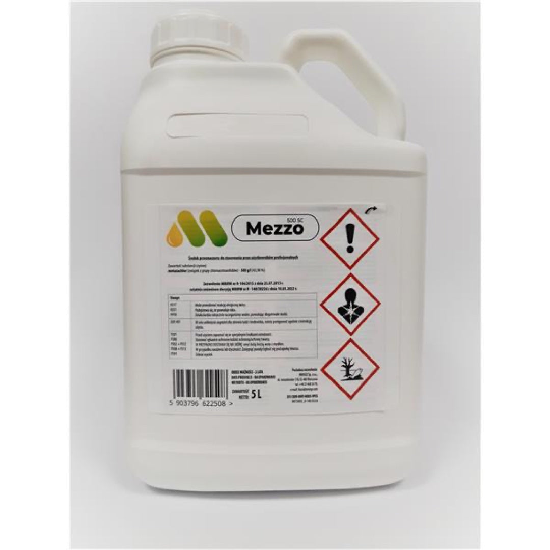 Mezzo 500 SC herbicyd z metazachlorem do rzepaku ozimego i kapusty, 5 l