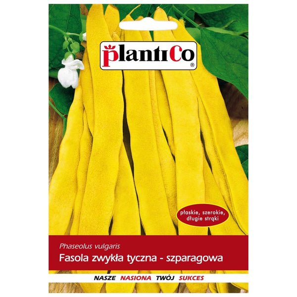 Saszetka nasion fasoli tycznej szparagowej PlantiCo (zdjęcie opakowania serii, bez nazwy odmiany)