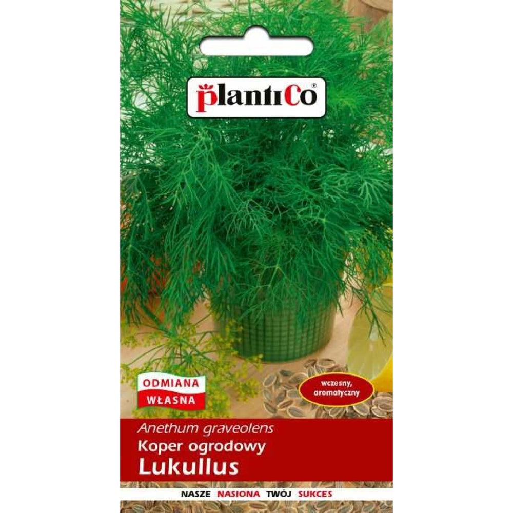 Saszetka nasion kopru ogrodowego Lukullus PlantiCo (zdjęcie opakowania serii)