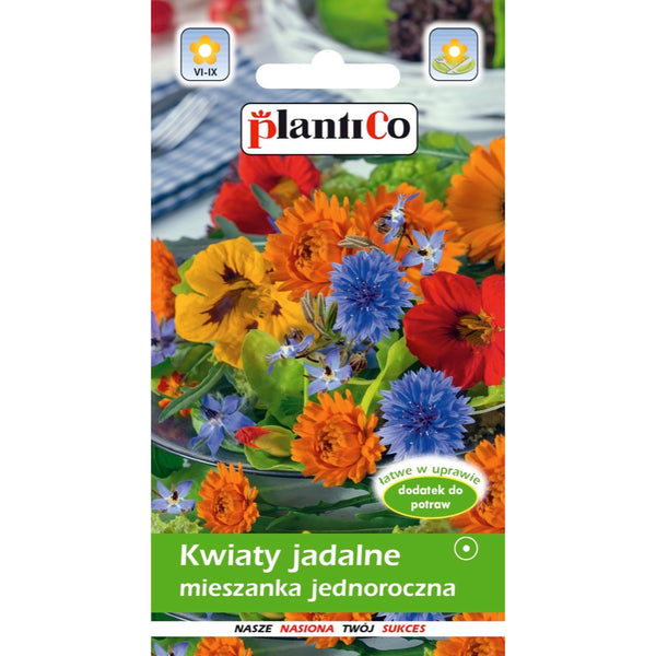Saszetka nasion kwiatów jadalnych, mieszanka jednoroczna, PlantiCo, 4 g