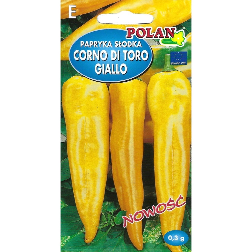 Opakowanie nasion papryki Corno di Toro Giallo PlantiCo, 0,3 g