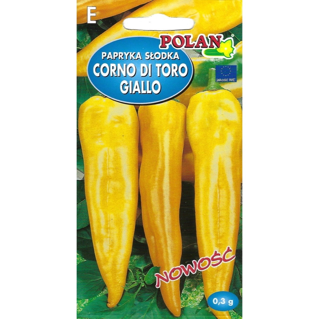 Opakowanie nasion papryki Corno di Toro Giallo PlantiCo, 0,3 g