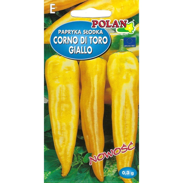 Opakowanie nasion papryki Corno di Toro Giallo PlantiCo, 0,3 g