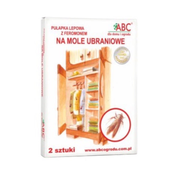 Opakowanie pułapki lepowej z feromonem ABC na mole ubraniowe, 2 sztuki