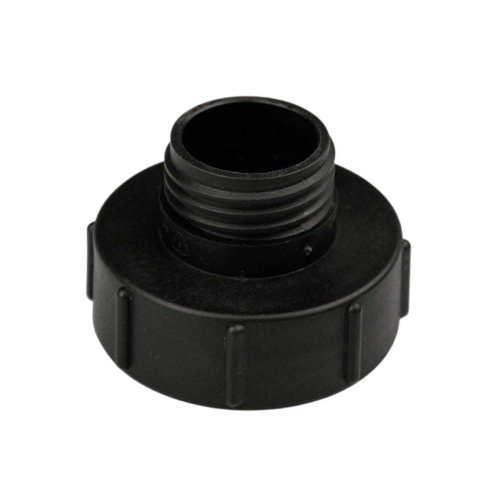 Czarny adapter 2 x 1 cal do beczki IBC 1000 litrów z szerokim gwintem