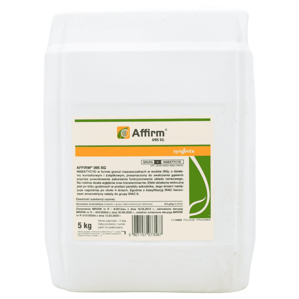 Opakowanie 5 kg insektycydu Affirm 095 SG firmy Syngenta