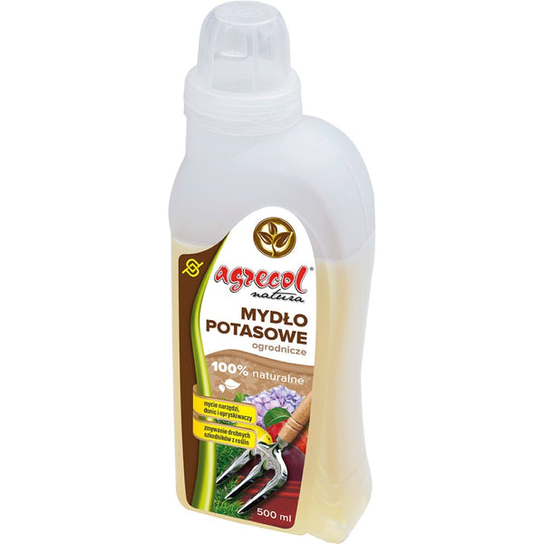 Butelka 500 ml płynnego mydła potasowego ogrodniczego Agrecol Natura