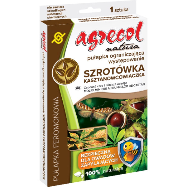Pułapka feromonowa Agrecol na szrotówka kasztanowcowiaczka z lepkim klejem i sznurkiem do zawieszenia