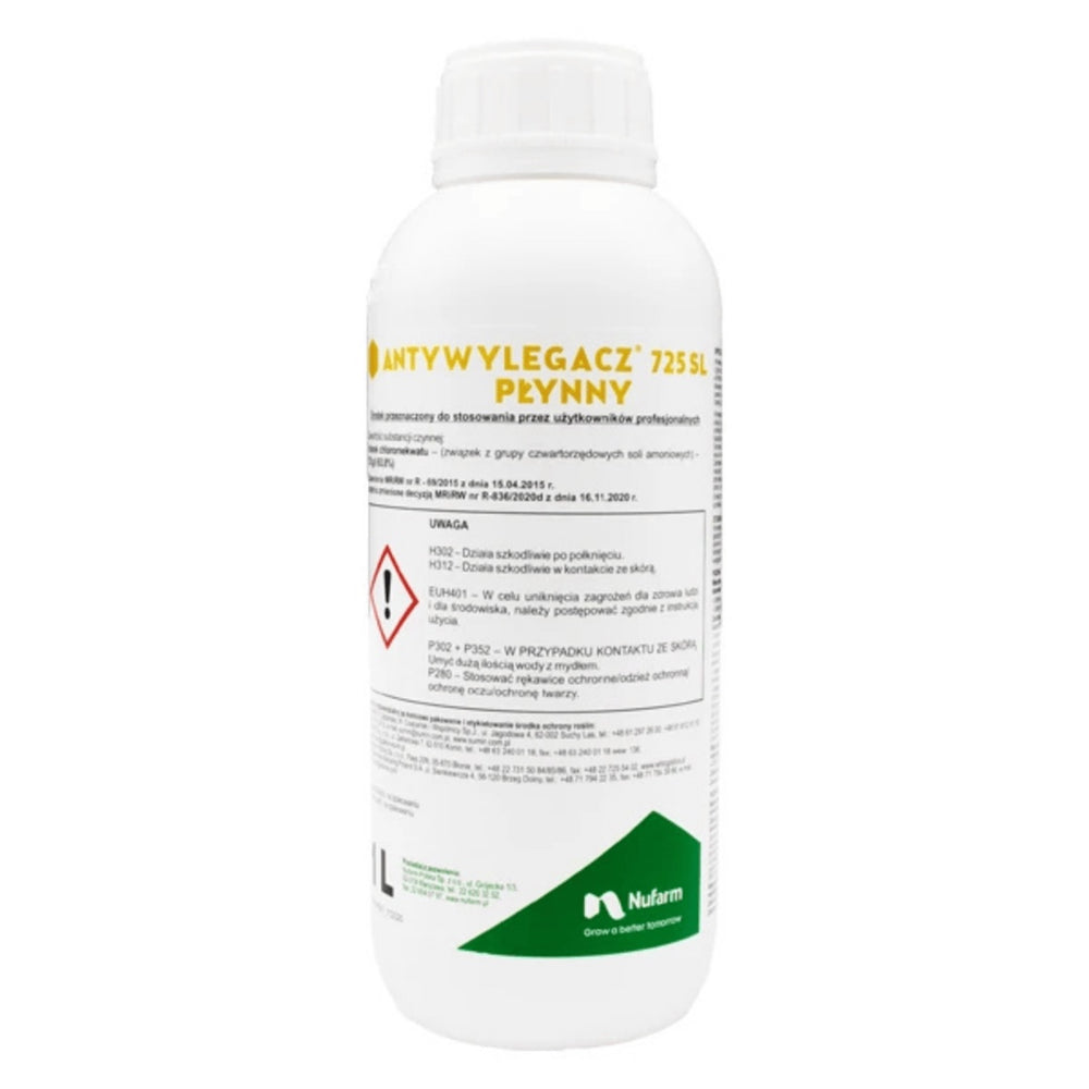 Butelka 1 l regulatora wzrostu Antywylegacz Płynny 725 SL firmy Nufarm