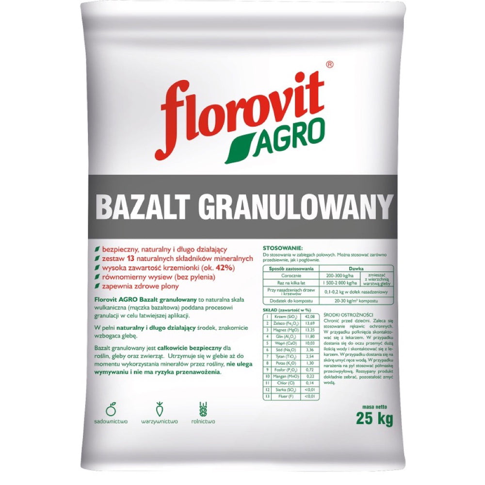 Worek 25 kg Florovit Agro Bazalt granulowany