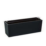 Czarny kwietnik Begonia Lamela 190 x 560 mm z wkładem na białym tle