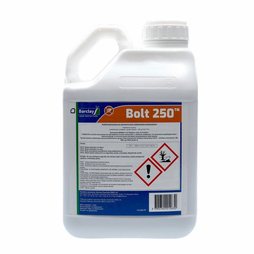 Kanister 5 l fungicydu Bolt 250 producenta Barclay Chemicals