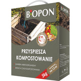 Pudełko preparatu Bopon Komposter 3 kg przyspieszającego kompostowanie, z rękawiczkami w środku