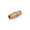 Mosiężny dwójnik do szybkozłączy Bradas BR-2200 z pomarańczowymi oringami