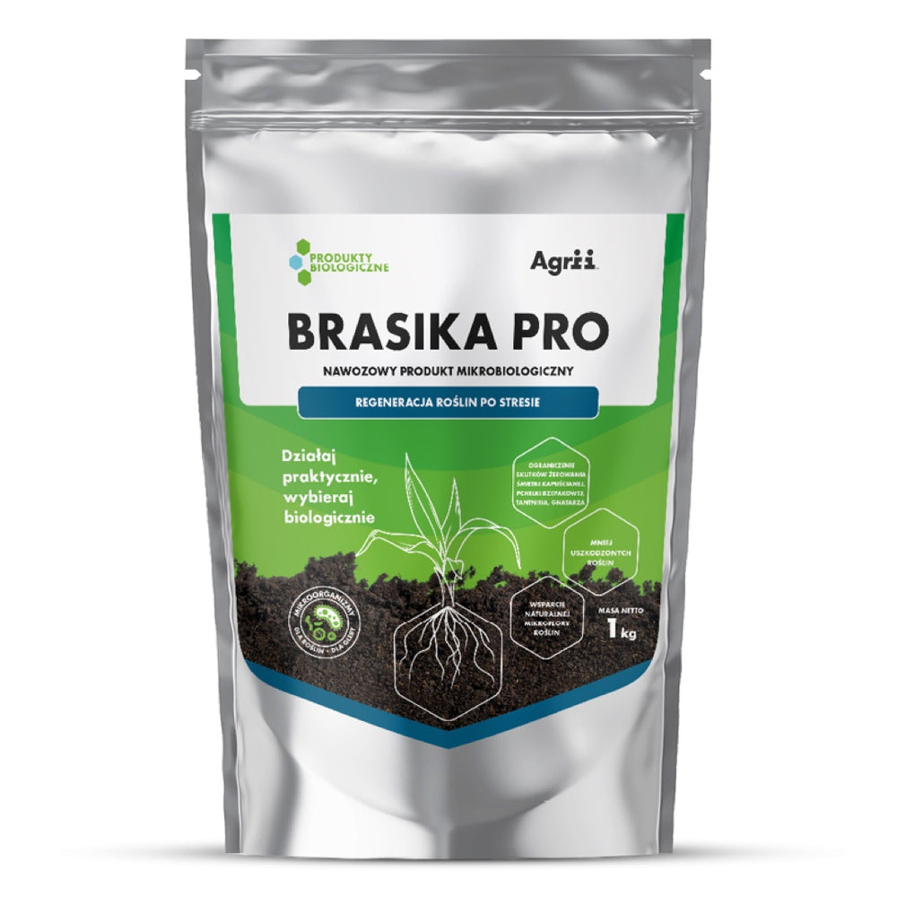 Opakowanie 1 kg nawozowego produktu mikrobiologicznego Brasika Pro Agrii do roślin kapustnych