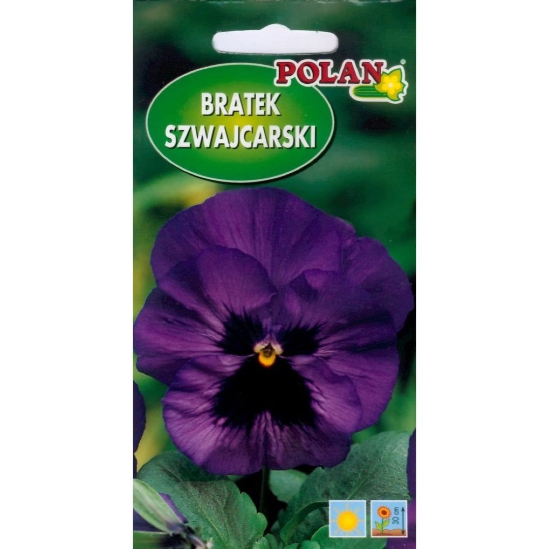 Saszetka nasion bratka szwajcarskiego fioletowo-modrego z plamą Polan, 0,5 g