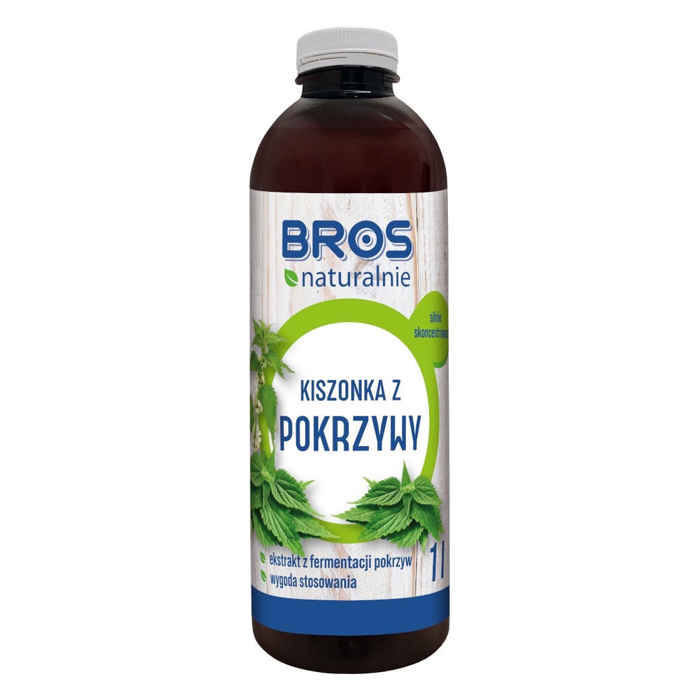 Butelka 1 l preparatu BROS Naturalnie Kiszonka z pokrzywy, ekstrakt z fermentacji pokrzyw