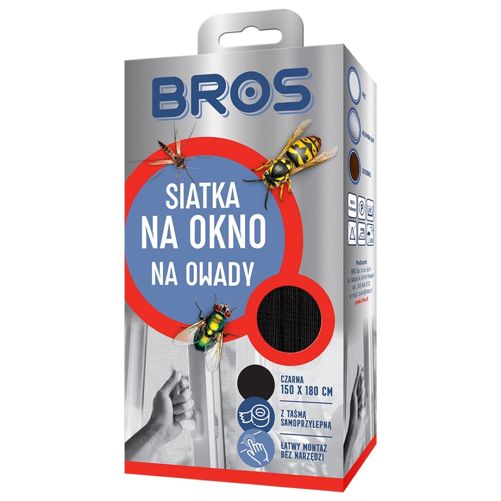 Opakowanie siatki na okno Bros czarnej 150 x 180 cm