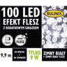 Opakowanie lampek LED Bulinex 100 diod z efektem flesz, 9,9 m, zimny biały z zimnym fleszem