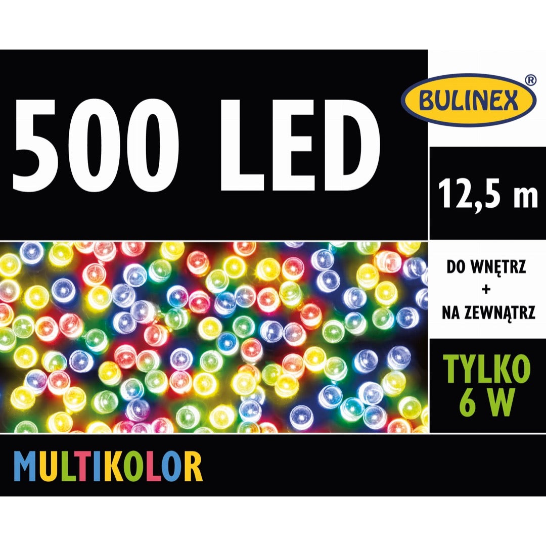 Opakowanie lampek LED Bulinex 500 diod, 12,5 m, multikolor