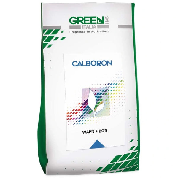 Worek nawozu z wapniem i borem Calboron Green Has na białym tle