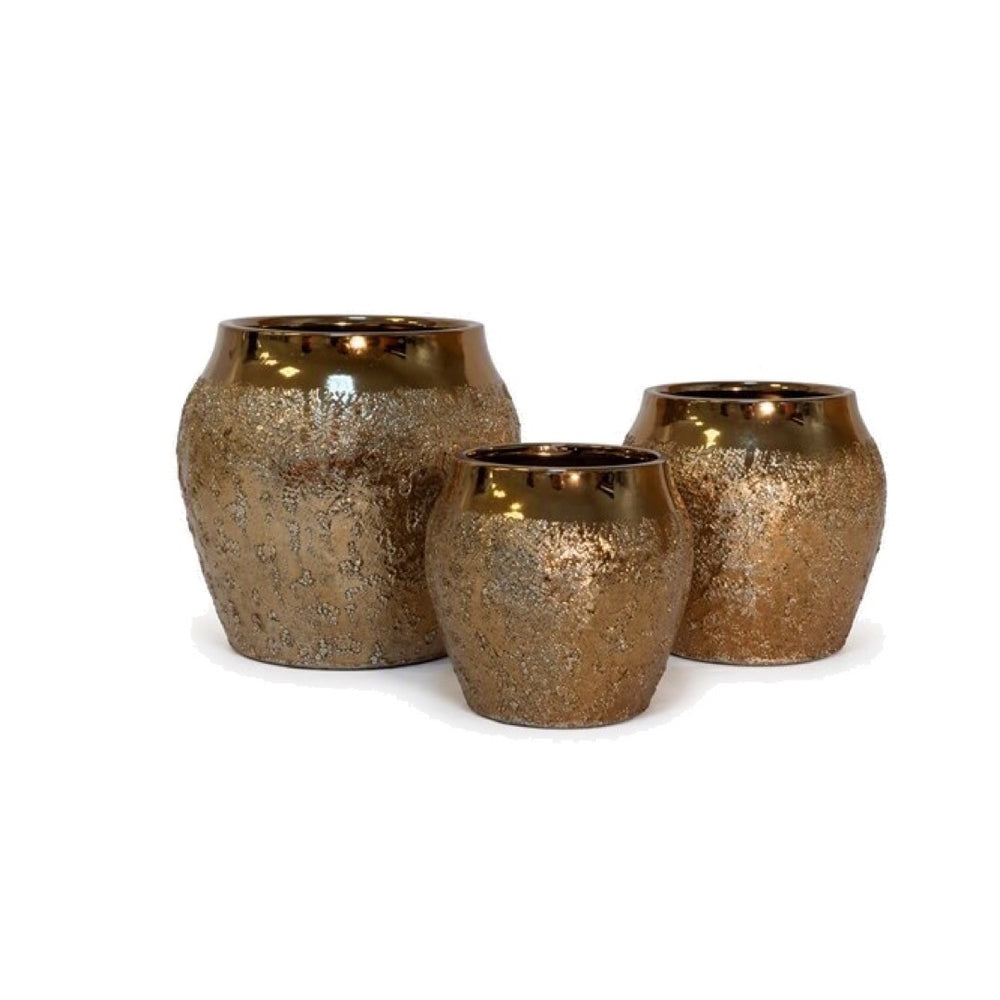 Komplet trzech ceramicznych osłonek Echo CD21123 w kolorze nikiel, z błyszczącym kołnierzem