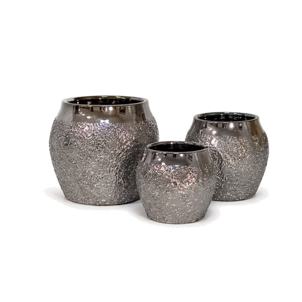 Komplet trzech ceramicznych osłonek Echo CD21123 w kolorze srebrnym, z błyszczącym kołnierzem