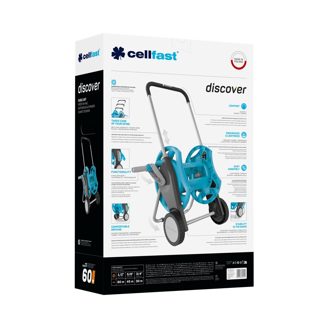 Wózek na wąż DISCOVER Cellfast na białym tle, ujęcie 3