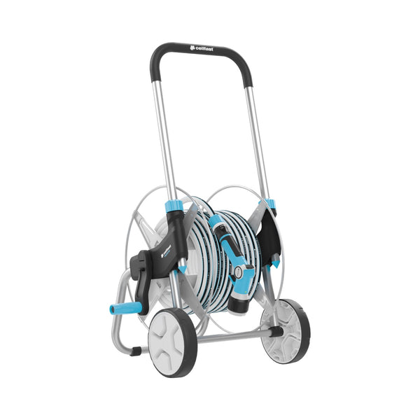Zestaw EXPLORER Cellfast z wężem 1/2" 25 m na białym tle