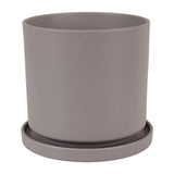 Doniczka ceramiczna Cylinder 974 z podstawką Cermax, bazaltowy szary mat