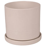 Doniczka ceramiczna Cylinder Rille z podstawką Cermax, kaszmir lazur