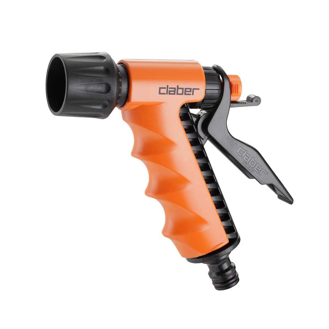 Czarno-pomarańczowy pistolet zraszający Claber Ergo 8539 z dźwignią