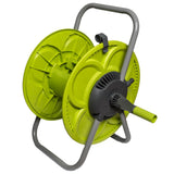 Zielono-szary bęben na wąż Bradas Clover LE-9103 na stelażu z korbą