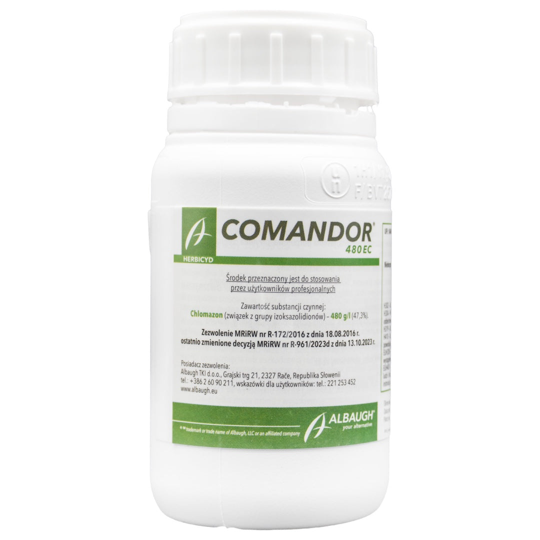 Butelka 0,25 l herbicydu Comandor 480 EC firmy Albaugh