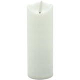 Biały znicz LED Cortina 2/20/WAX o wysokości 15 cm z efektem płomienia