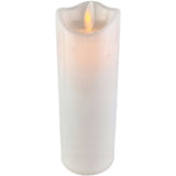 Biały znicz LED Cortina 12/23/WAX o wysokości 15 cm z ruchomym płomieniem