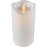 Biały znicz LED Cortina 14/23/WAX o wysokości 12,5 cm z ruchomym płomieniem