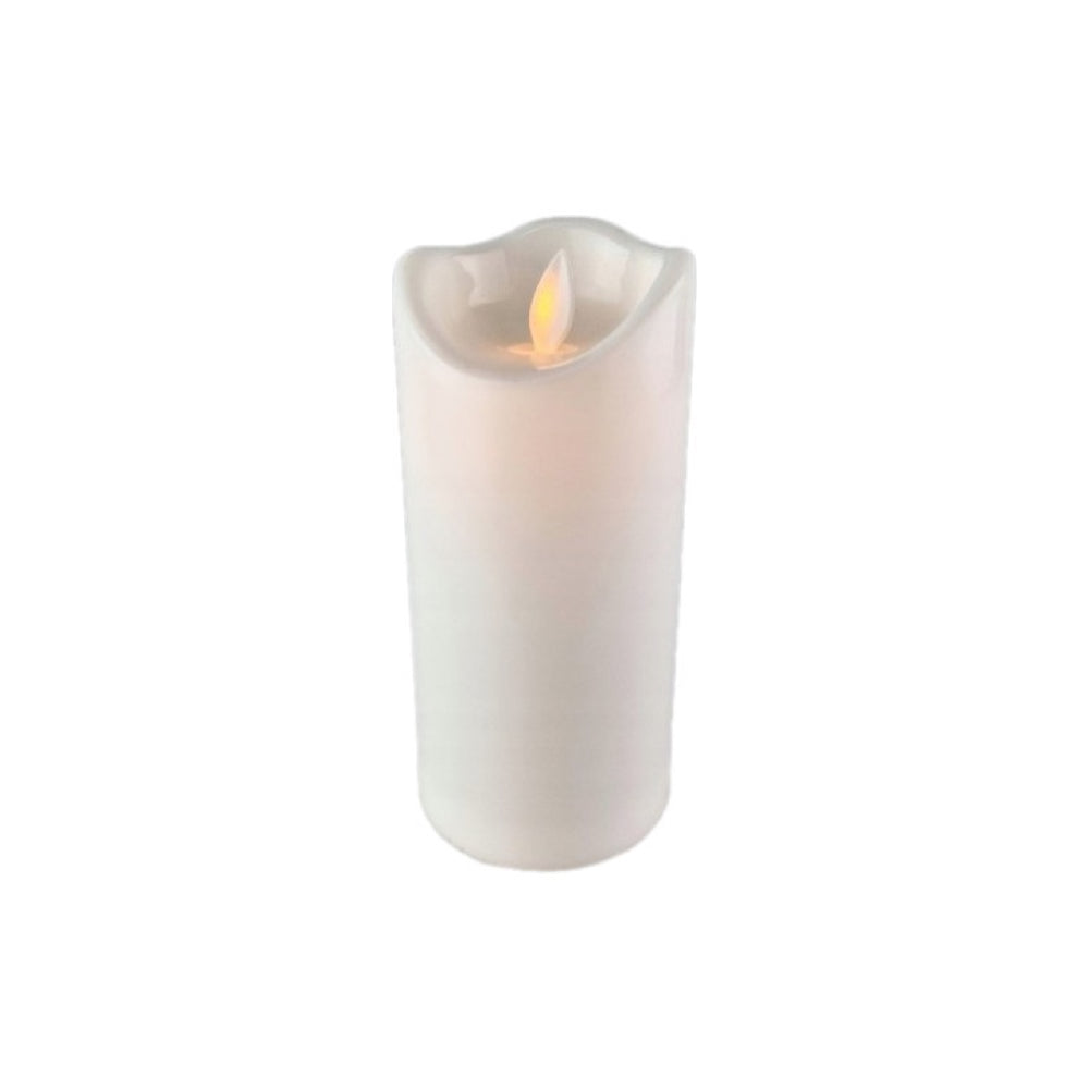 Biały znicz LED Cortina 15/23/WAX o wysokości 15 cm z ruchomym płomieniem